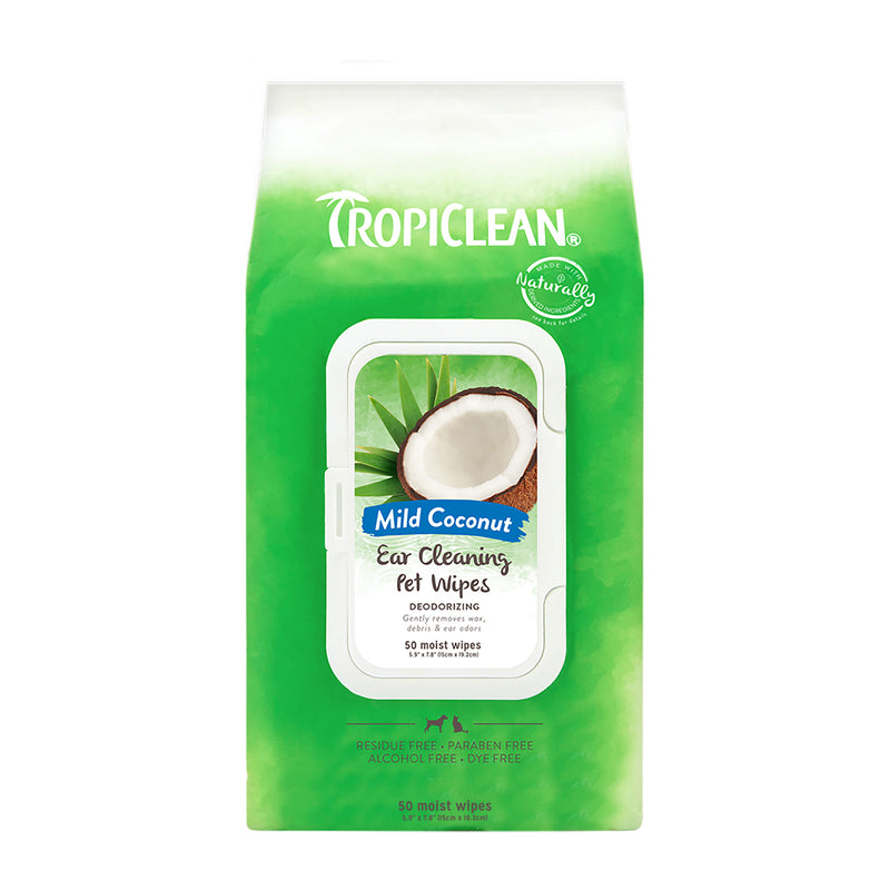 50ct Ear Cleaning Pet Wipes Tropiclean